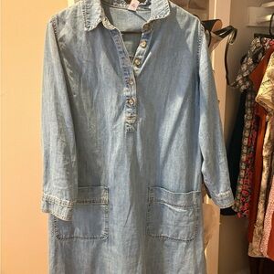 Old Navy Blue Denim Shirt Dress